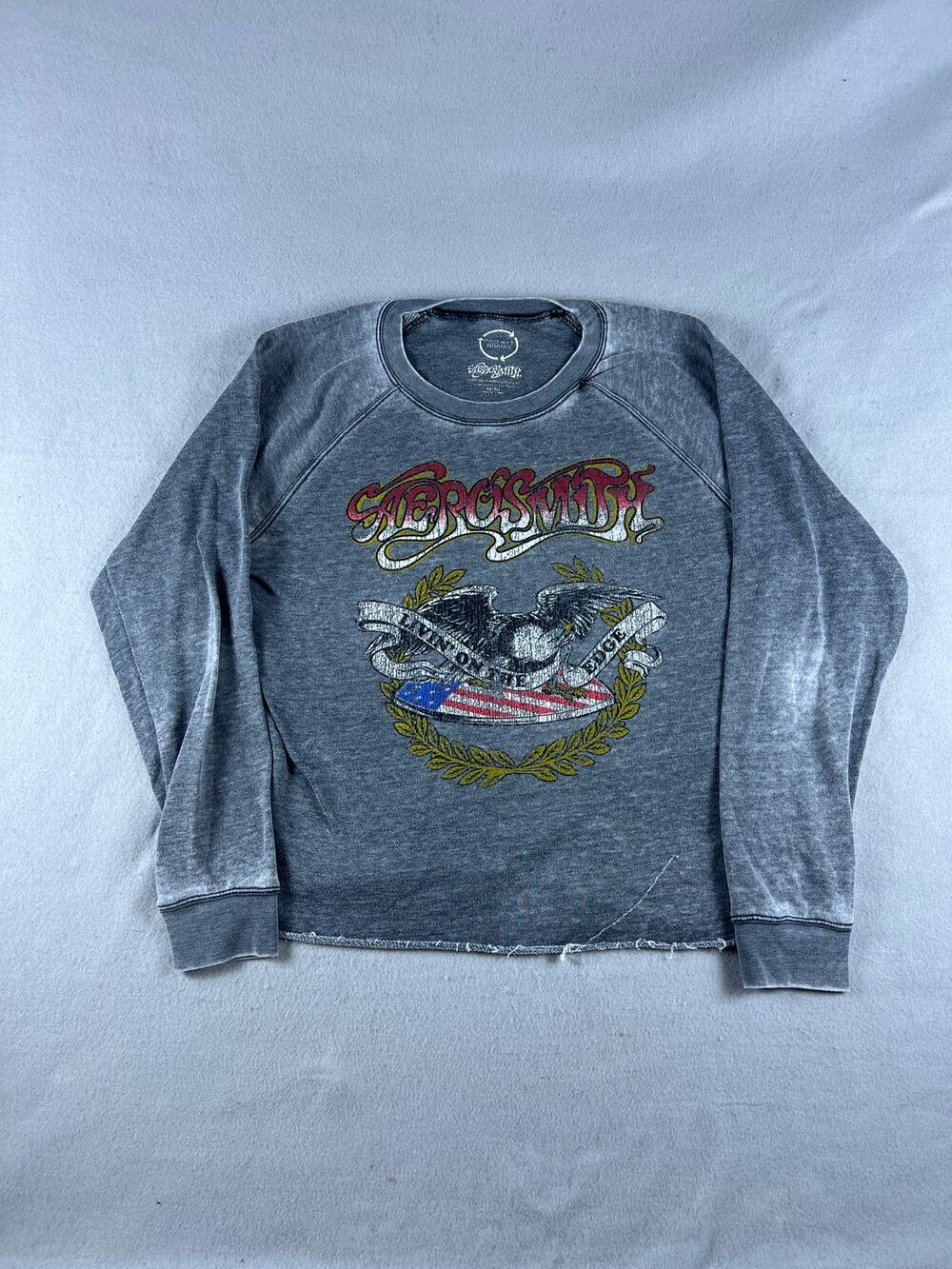 Aerosmith Project Karma Sweatshirt Womens 2XL Gray Grunge Rock Music Concert